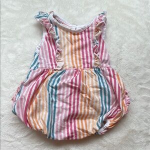 3-6m Rufflebutts Colorful Striped Baby Bubble Romper